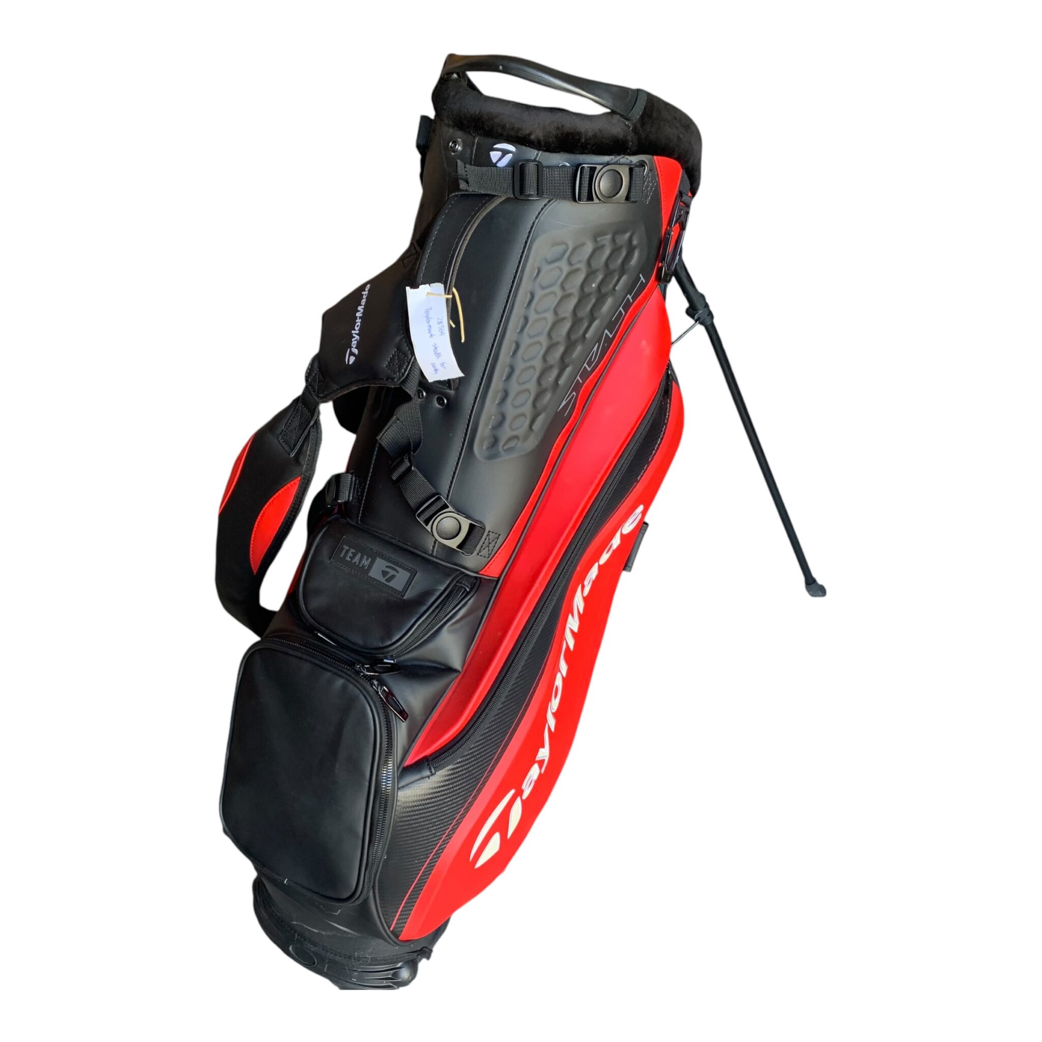 Taylormade Stealth Tour standbag - Rød/Sort // 4 Rum // Inkl. Regncover - SOM NY