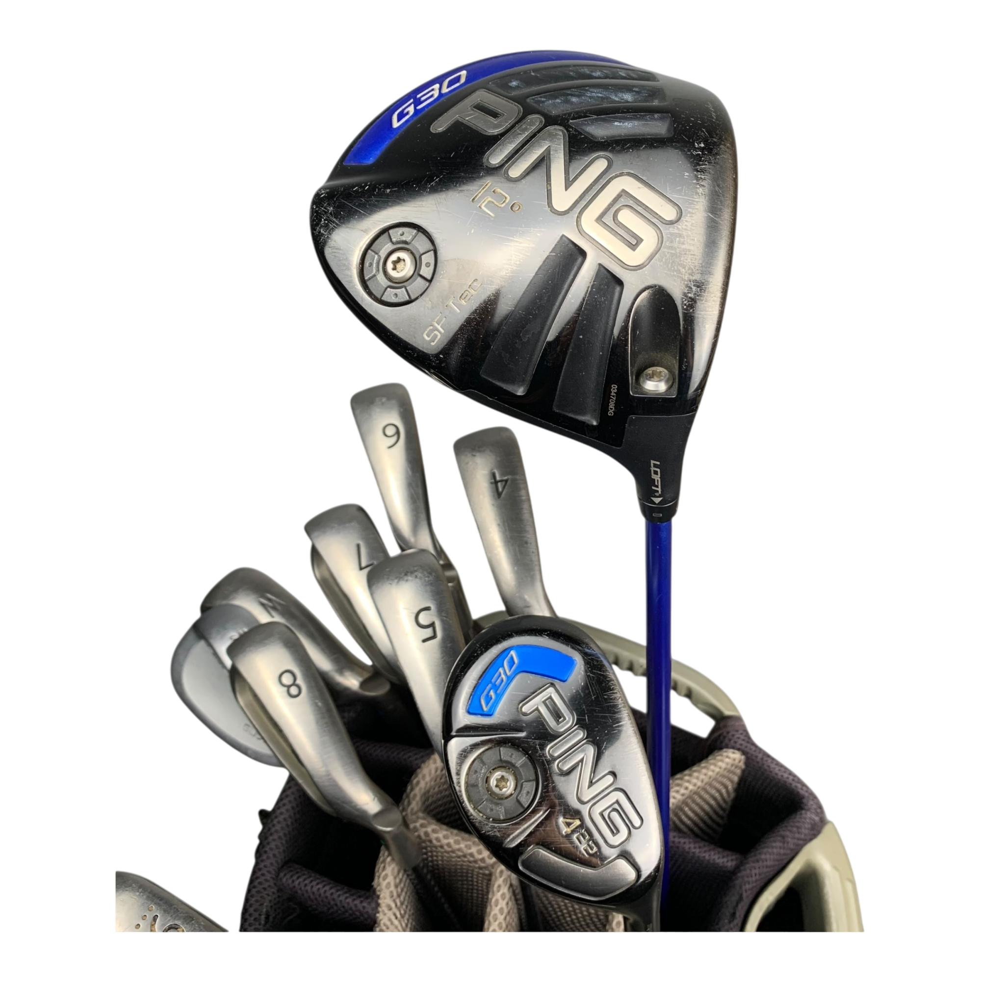 PING Komplet Sæt M. Bag / Flex A-flex / Graphite galleri billede 2 - brugt golf udstyr i god stand