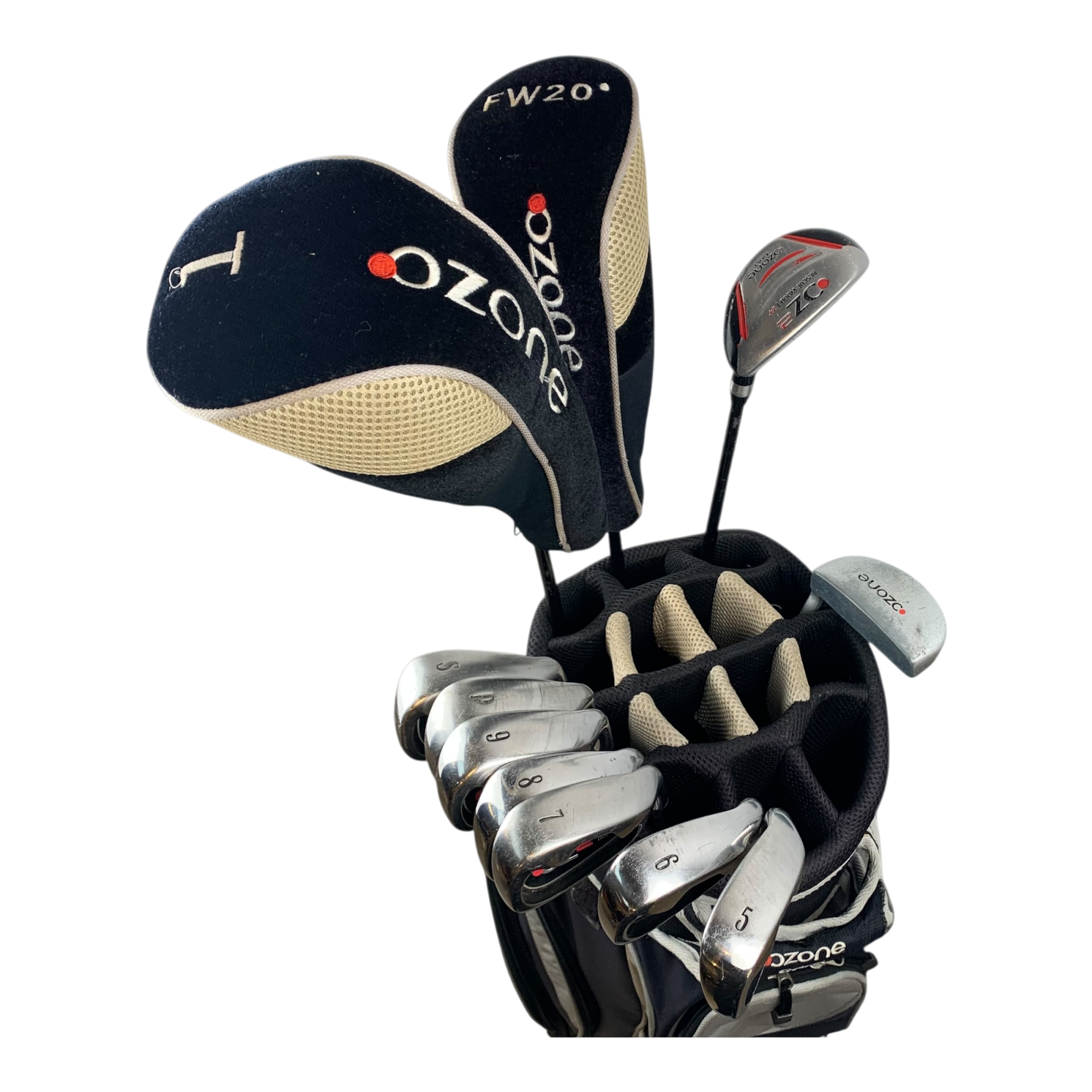 Ozone Komplet Sæt M. Bag / Flex Regular / Graphite galleri billede 4 - brugt golf udstyr i god stand