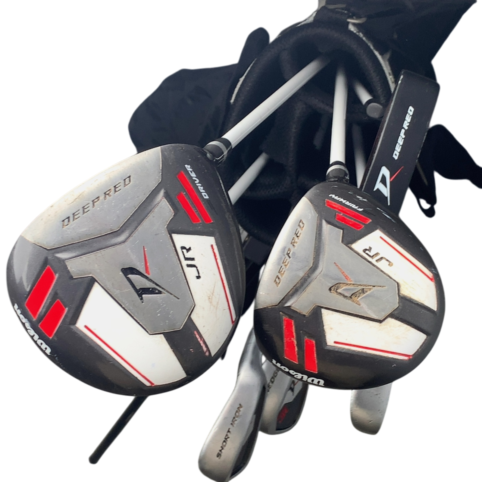 Wilson Deep Red Komplet Sæt Med Bag / 7+9+SW / Flex Junior  / Grafit