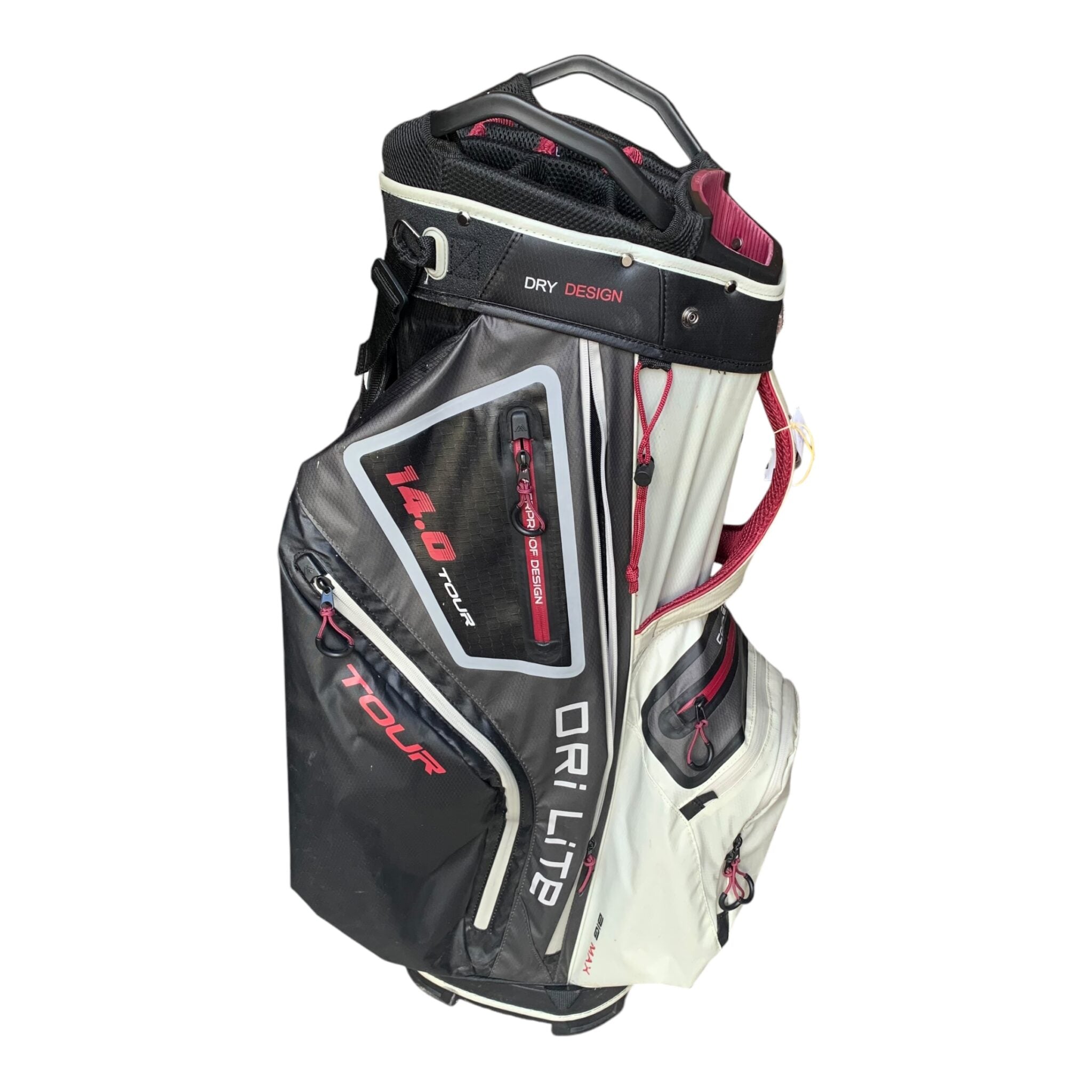 Big Max Dri-Lite Tour Cartbag / White/Grey/Bordeux / 15-Way