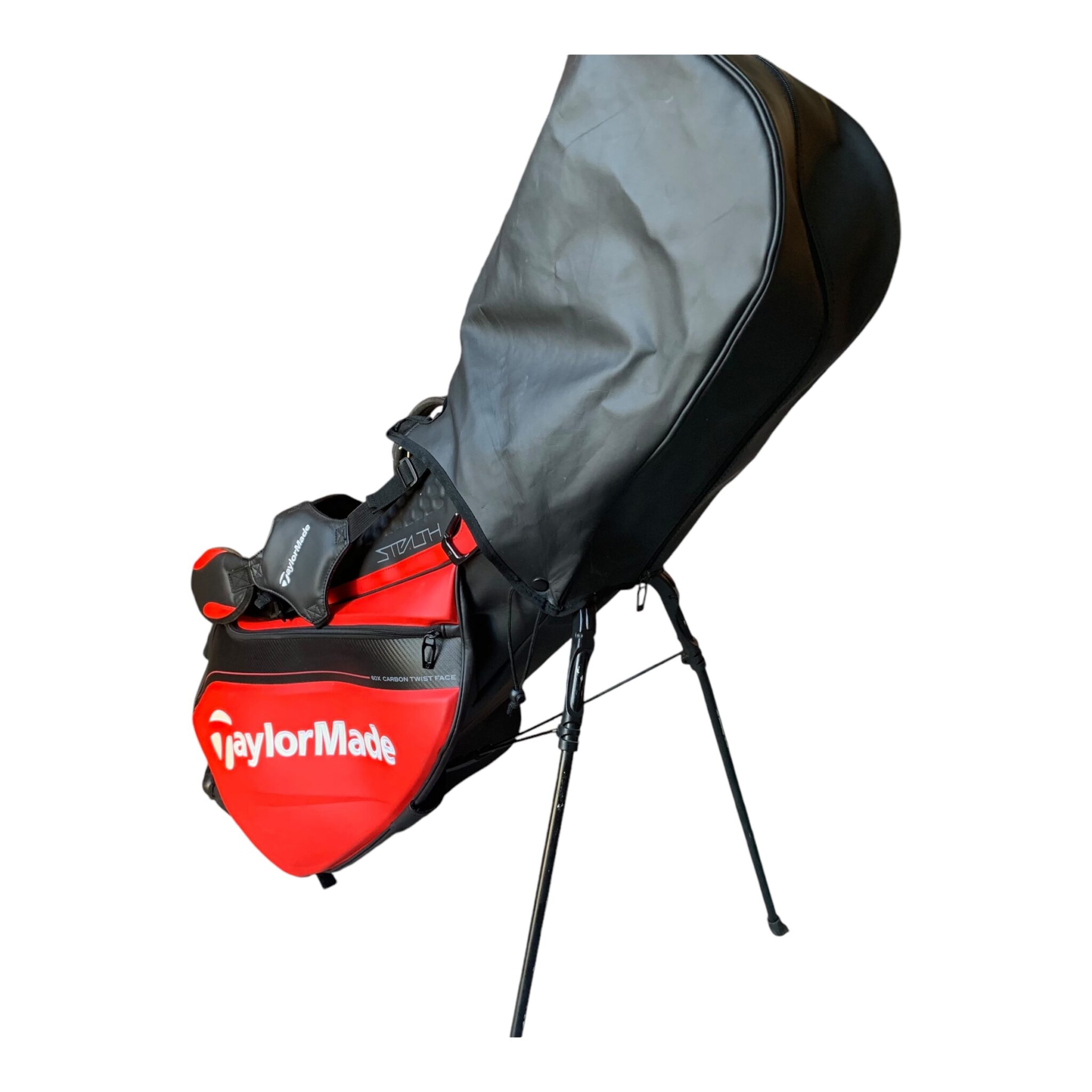 Taylormade Stealth Tour standbag - Rød/Sort // 4 Rum // Inkl. Regncover - SOM NY