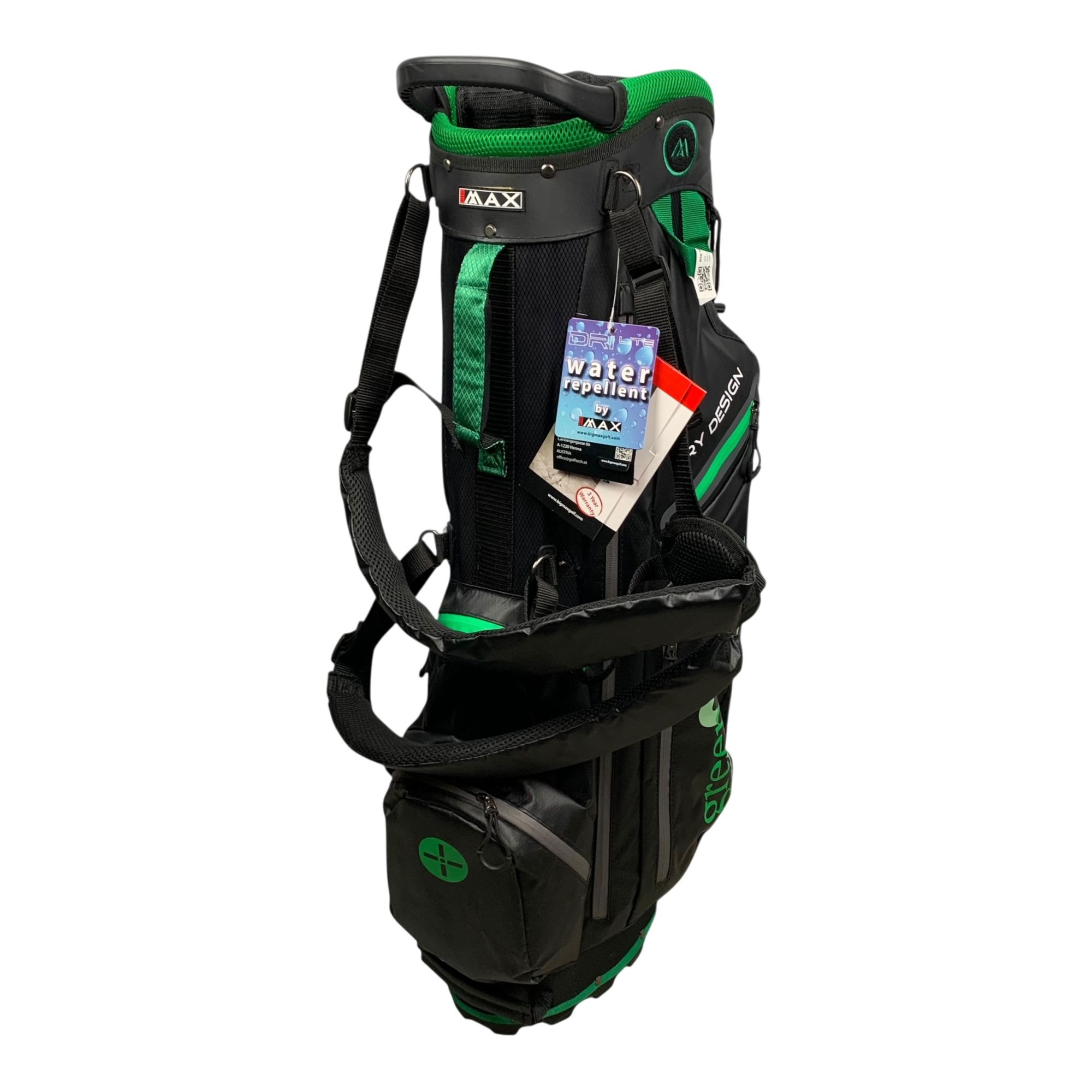 Big Max Green2Green Dry Design Stand Bag / 4-Way / Black hovedbillede - brugt golf udstyr i god stand