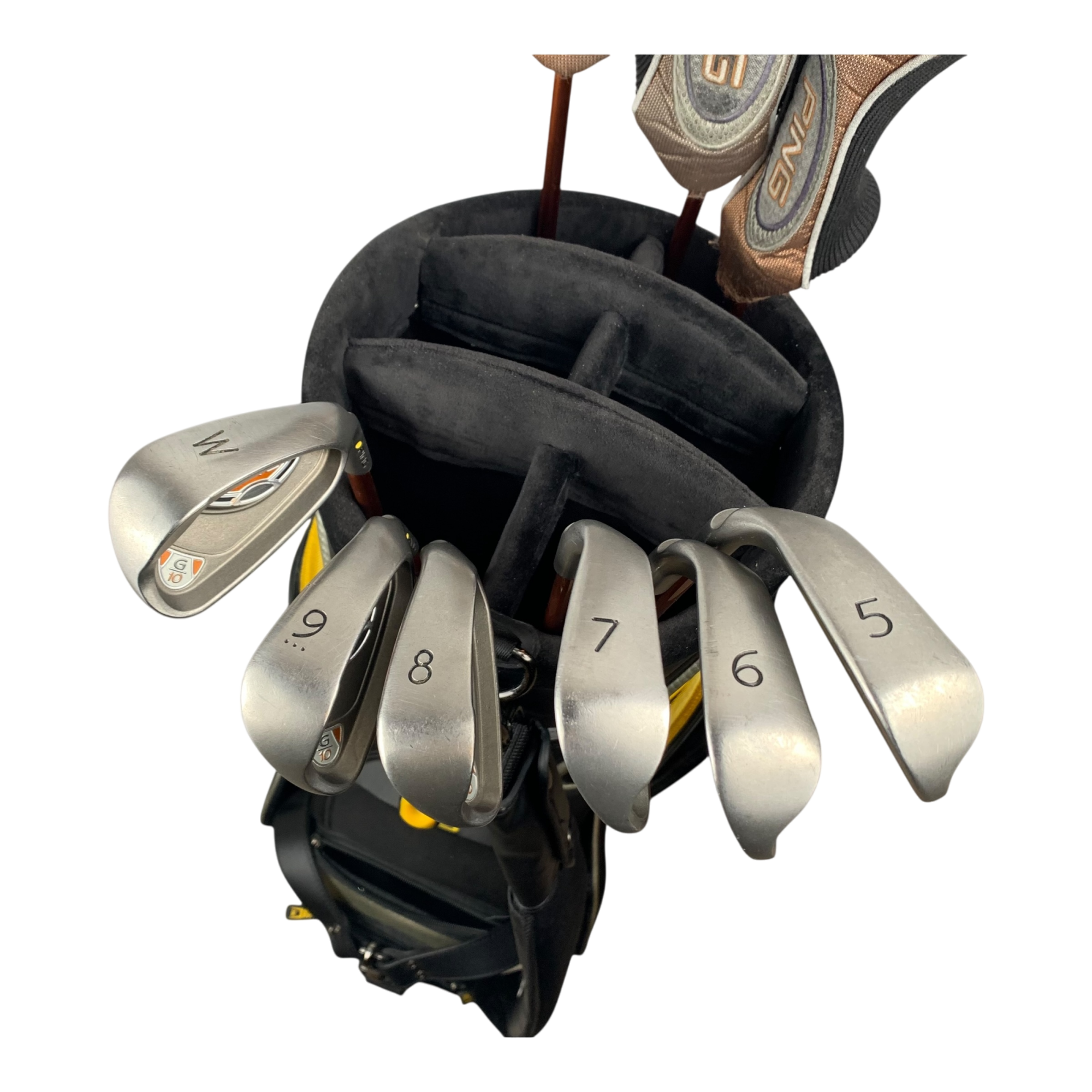 PING Komplet Sæt U. Bag / Flex Regular / Graphite / (Driver, 5W, 5HY, 5, 6, 7, 8, 9, PW, SW) galleri billede 2 - brugt golf udstyr i god stand