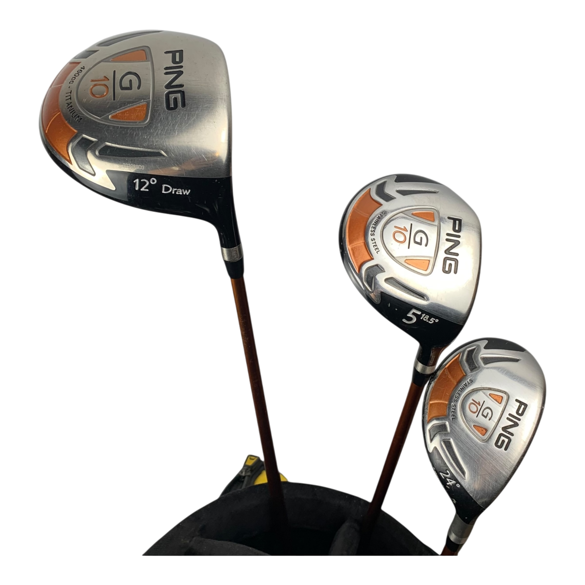 PING Komplet Sæt U. Bag / Flex Regular / Graphite / (Driver, 5W, 5HY, 5, 6, 7, 8, 9, PW, SW) galleri billede 3 - brugt golf udstyr i god stand